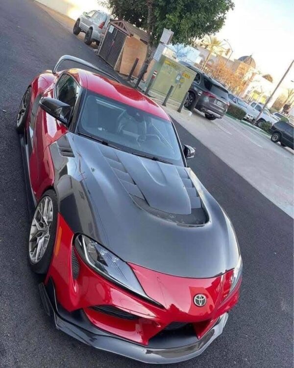 A90 Supra MKV 2020+ GR SUPRA VARIS Style Carbon fiber vented hood - Image 4