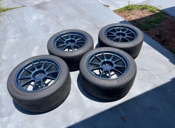 set of TSW Imatra in satin dark blue For MK5 Supra.