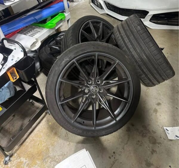 Set of Toyota Supra wheels, fits BMW G-series cars.